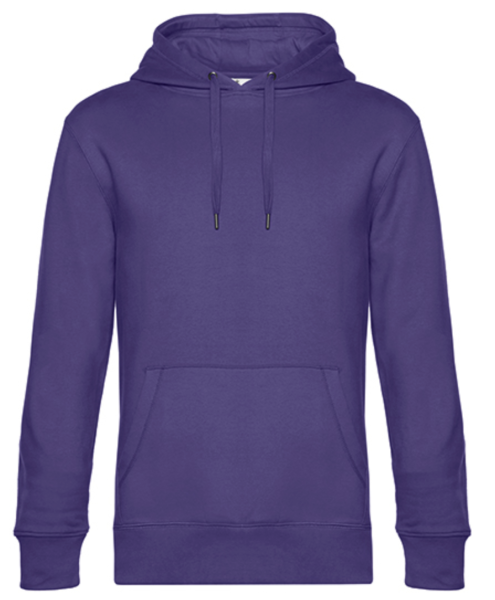 ein Lilaner  Hoodie, Kapuzenpulli ist von vorne dargestellt. Vorne befindet sich auf Bauchhöhe eine Tasche